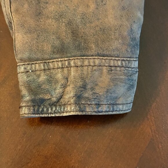 Vintage‎ Royal Fashions Brown Leather Bomber Jacket L - Picture 10 of 14